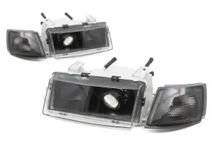 Фары Bi-LED линза 1,8" черные маски, тонированные повторители для ВАЗ 2110-2112