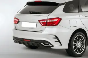 Задний бампер ЮРОЛТЮНИНГ QUASAR для Лада Веста Без покраски Задний бампер ЮРОЛТЮНИНГ QUASAR для Лада Веста Без покраски