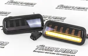 LED диодные DLAA подфарники c бегающим повторителем для Лада Нива 4x4, Урбан