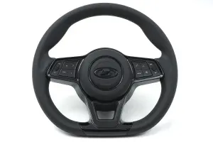 Рулевое колесо руль в стиле Porsche V2 скошенный чёрная вставка для ВАЗ 2110-2112 с европанелью, Лада Калина, Приора, Гранта, Шевроле Нива Рулевое колесо руль в стиле Porsche V2 скошенный чёрная вставка для ВАЗ 2110-2112 с европанелью, Лада Калина, Приора, Гранта, Шевроле Нива