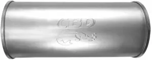Глушитель CBD нержавеющий d50 мм, 400 мм, круг d186 мм, отверстия смещённые/по центру универсальный Глушитель CBD нержавеющий d50 мм, 400 мм, круг d186 мм, отверстия смещённые/по центру универсальный