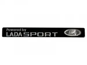 Орнамент шильдик Powered by LADA Sport металлический, черный