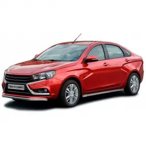 Защита порогов Техно Сфера Труба d 51 мм для Лада Веста Чёрный мат