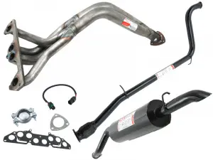 Выпускной комплект 4-2-1 резонатор труба с гофрой STT, 8V для Лада Гранта, Гранта FL седан, лифтбек