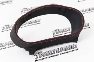 Облицовка комбинации приборов обшитая кожей для Лада Калина 2 Чёрная нить