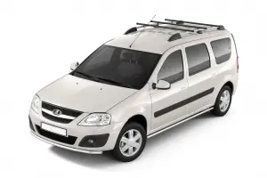 Рейлинги ПТ Групп усиленные с тремя поперечинами для Лада Ларгус Черный муар Рейлинги ПТ Групп усиленные с тремя поперечинами для Лада Ларгус Черный муар