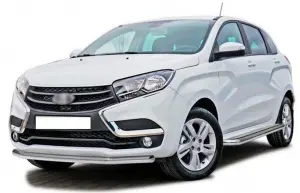 Защита переднего бампера Техно Сфера Труба d 63.5 мм, окрашена для Лада XRAY Чёрный мат