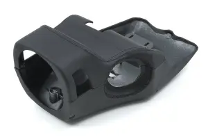 Кожух облицовочный рулевой колонки цветная строчка, перетяжка экокожей для Лада Приора Чёрная нить