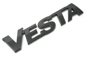 Шильдик с надписью VESTA, чёрный глянцевый для Лада Веста