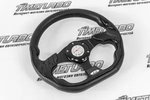 Руль F-1 срезанная форма малый вылет черный