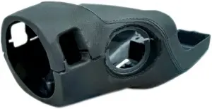 Кожух рулевой колонки обтянутый экокожей с цветной строчкой для Лада Калина, Калина 2, Гранта Чёрная нить