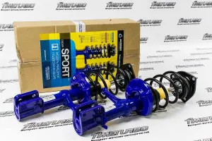 Стойки передние в сборе АСОМИ SPORT газомаслянные с занижением 50 мм, пружина бочкообразная для Лада Калина Стойки передние в сборе АСОМИ SPORT газомаслянные с занижением 50 мм, пружина бочкообразная для Лада Калина