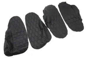 Распродажа Вставки в двери и под подлокотник экокожа для ВАЗ 2114, 2115 под дверные карты Люкс Чёрная нить, С перфорацией, Квадрат, Двойная строчка