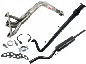 Выпускной комплект 4-2-1 резонатор труба с гофрой, глушитель С/О STT, 8V для ВАЗ 2110, 2111