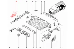 Поперечина заднего лонжерона АвтоВАЗ боковая правая для Лада Ларгус Поперечина заднего лонжерона АвтоВАЗ боковая правая для Лада Ларгус