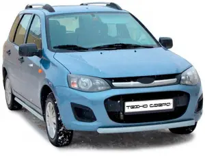 Защита порогов Техно Сфера Труба d 51 мм для Лада Калина 2 Чёрный мат