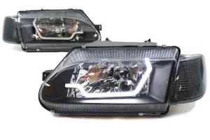 Фары LED ДХО в стиле BMW черные для ВАЗ 2113-2115