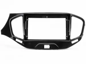 Накладка консоли панели приборов под магнитолу 9 дюймов для Лада Веста чёрный мат