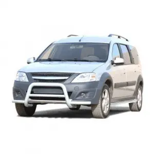 Защита порогов Техно Сфера d 63,5, с алюминиевым листом для Лада Ларгус Кросс Чёрный мат Защита порогов Техно Сфера d 63,5, с алюминиевым листом для Лада Ларгус Кросс Чёрный мат