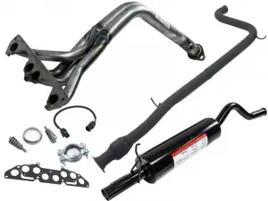 Выпускной комплект 4-2-1 резонатор труба с гофрой STT, 8V для Лада Калина хэтчбек