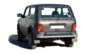 Защита заднего бампера Техно Сфера Труба с уголками нержавейка для Лада Нива 4х4 Урбан Защита заднего бампера Техно Сфера Труба с уголками нержавейка для Лада Нива 4х4 Урбан