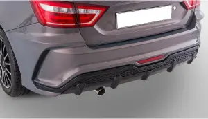 Бампер задний ЮРОЛТЮНИНГ XMUG под насадку на глушитель для Лада Веста Без покраски Бампер задний ЮРОЛТЮНИНГ XMUG под насадку на глушитель для Лада Веста Без покраски