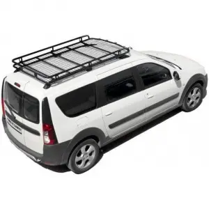 Багажник экспедиционный Техно Сфера Трофи с сеткой, без передней перекладины, крепление на рейлинги для Лада Ларгус Чёрный мат Багажник экспедиционный Техно Сфера Трофи с сеткой, без передней перекладины, крепление на рейлинги для Лада Ларгус Чёрный мат