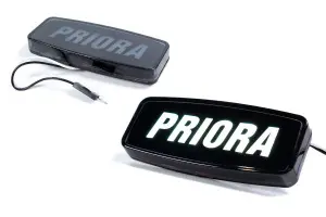 Повторители боковые с надписью PRIORA белая подсветка для Лада Приора, Приора 2