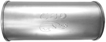 Глушитель "CBD" нержавеющий (d45 мм, 400 мм, круг d186 мм, отверстия по центру/смещённое) универсальный