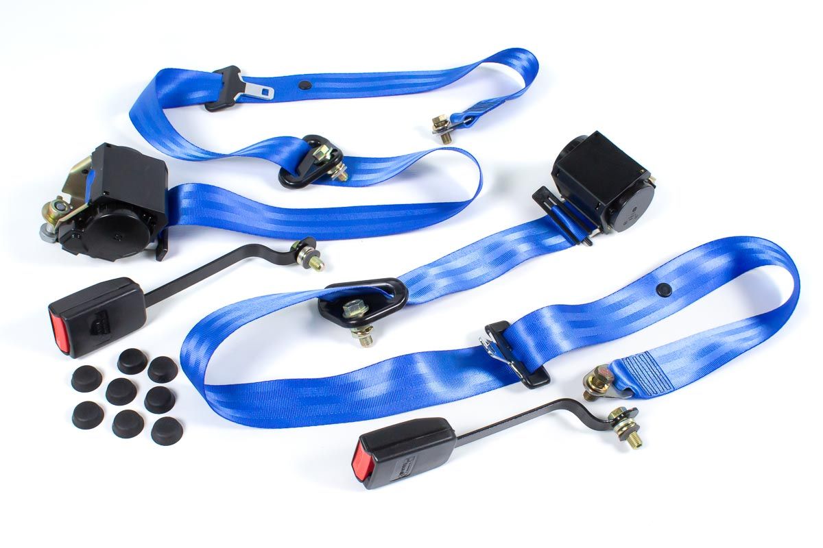 Ремни безопасности передние инерционные (синие) для ВАЗ 2108-21099, 2113-2115