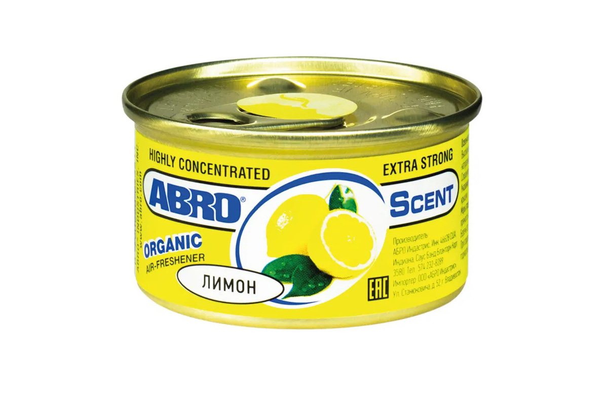 Ароматизатор "ABRO" Organic консерва Лимон (Lemon)