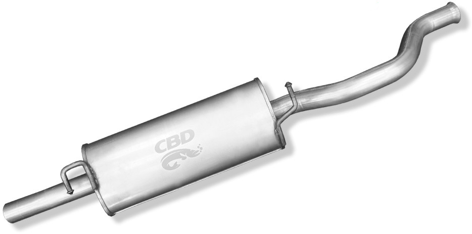 Глушитель "CBD" Sports Style прямоточный с наполнителем, нержавеющий, (овал 187х117 мм, d51 мм) для Лада Веста (объём двигателя 1,6 л, 1,8 л)