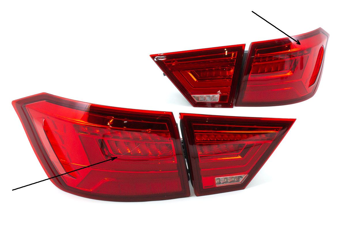 Светодиодные фонари в стиле AUDI, красные для Лада Веста (царапина)