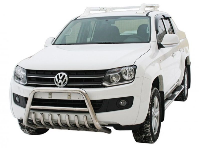 Защита переднего бампера "Техно Сфера" с дополнительной защитой двигателя (d 63.5 мм, нержавейка) для Volkswagen Amarok
