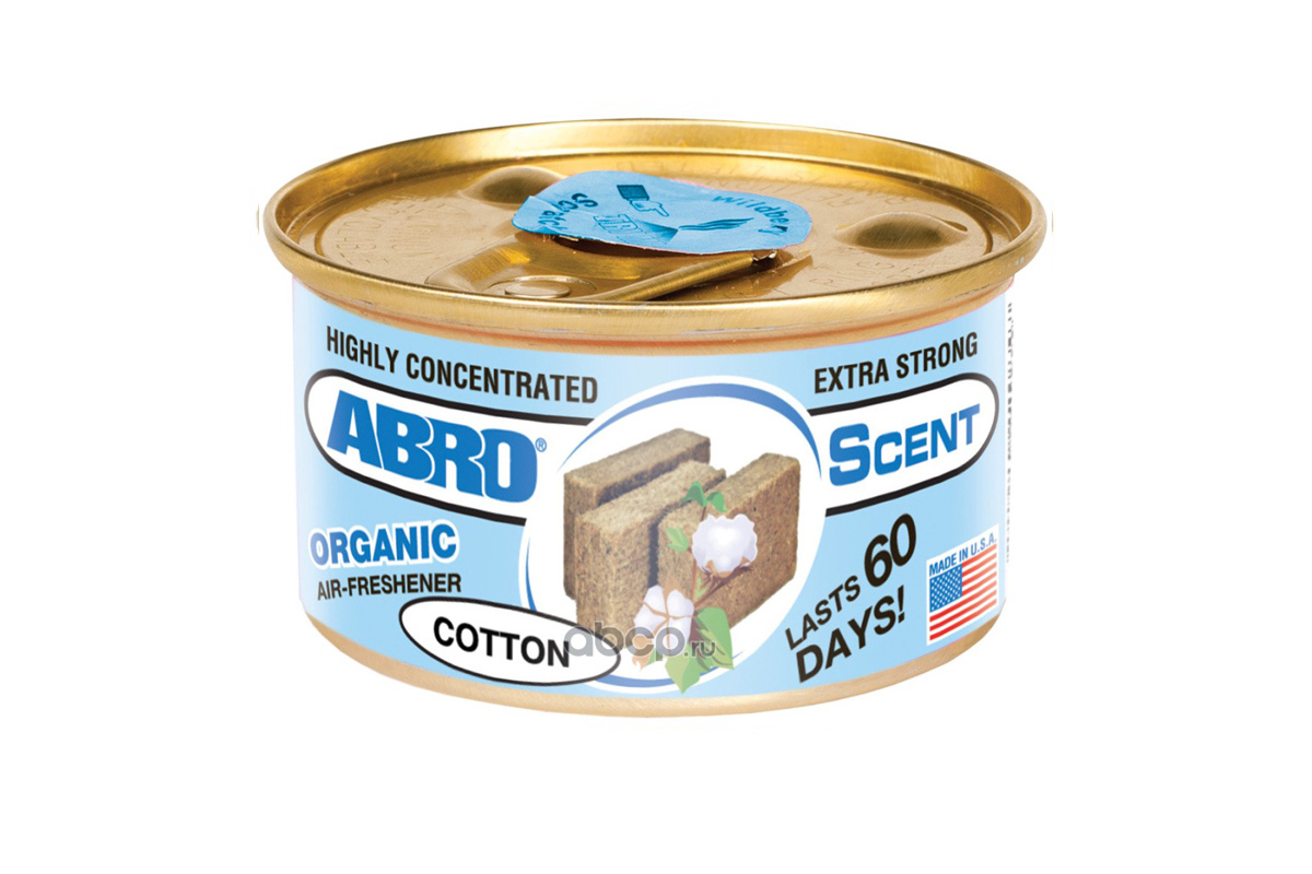 Ароматизатор "ABRO" Organic консерва Хлопок (Cotton)