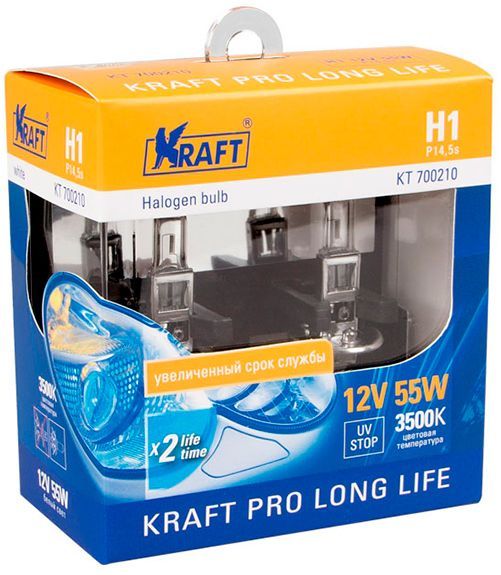 Распродажа Автолампа H1 "KRAFT" Pro Long Life (55W)
