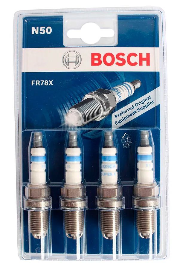 Свечи зажигания "BOSCH" FR78X (0 242 232 502) для ВАЗ (2110-2112, 2113-2115), Лада (Приора, Приора 2, Калина, Калина 2, Гранта, Гранта FL) (16 клапанный двигатель)