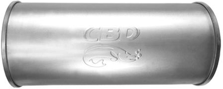 Глушитель "CBD" нержавеющий (d50 мм, 400 мм, круг d186 мм, отверстия смещённые/по центру) универсальный