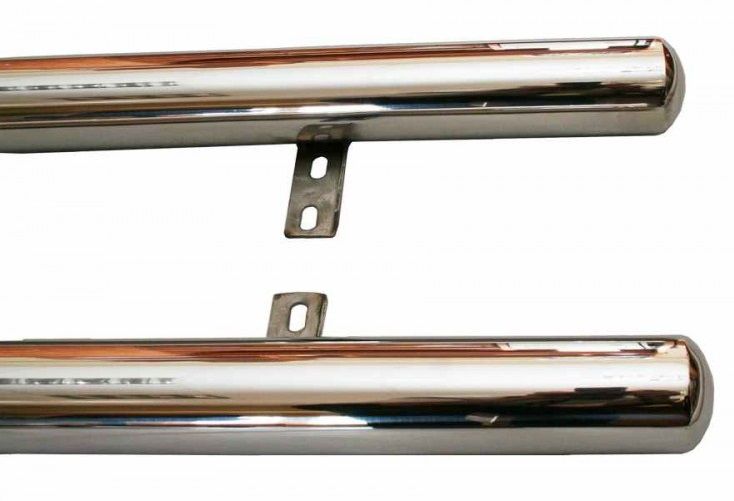 Защита порогов "Техно Сфера" Труба с проступью (d 76 мм, нержавейка) для Toyota RAV IV (2006-2012 года выпуска)