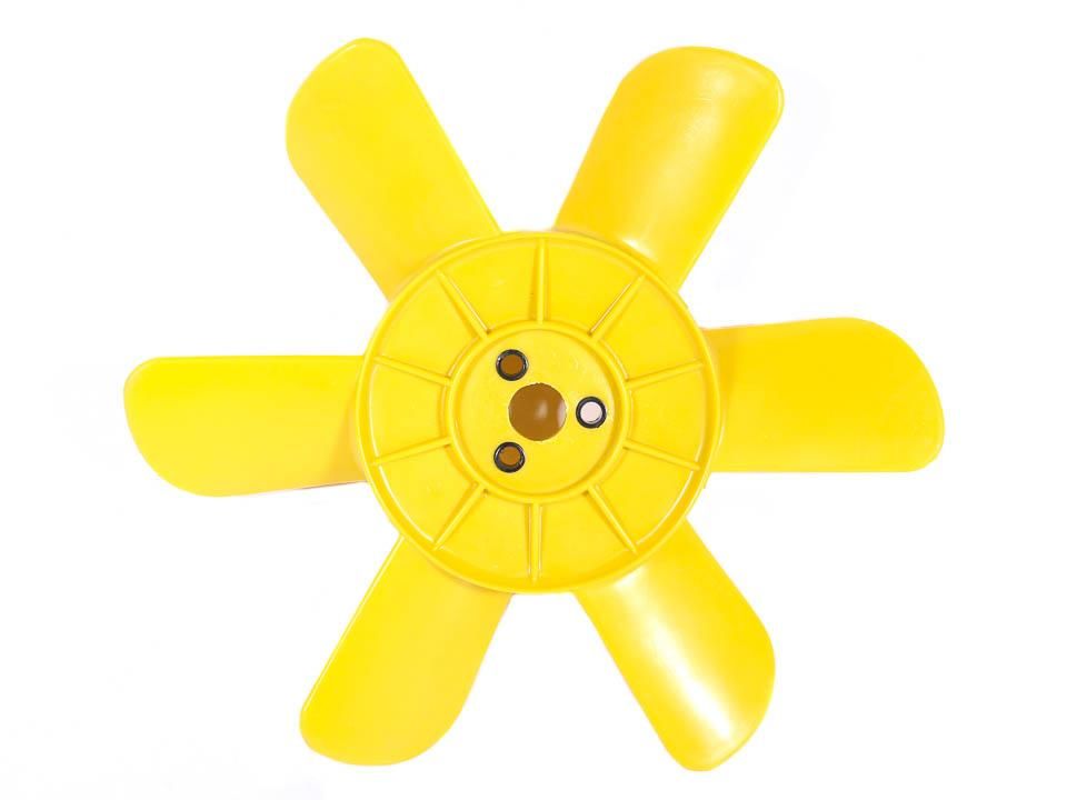 Крыльчатка вентилятора радиатора (6-ти лопастная, желтая) для Лада Нива 4х4