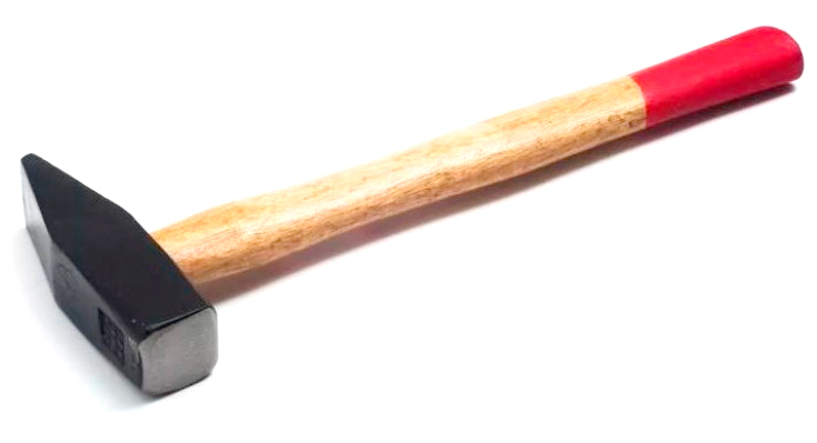 Молоток "СЕРВИС КЛЮЧ" немецкого типа с деревянной ручкой (квадратный боек, 800 грамм)