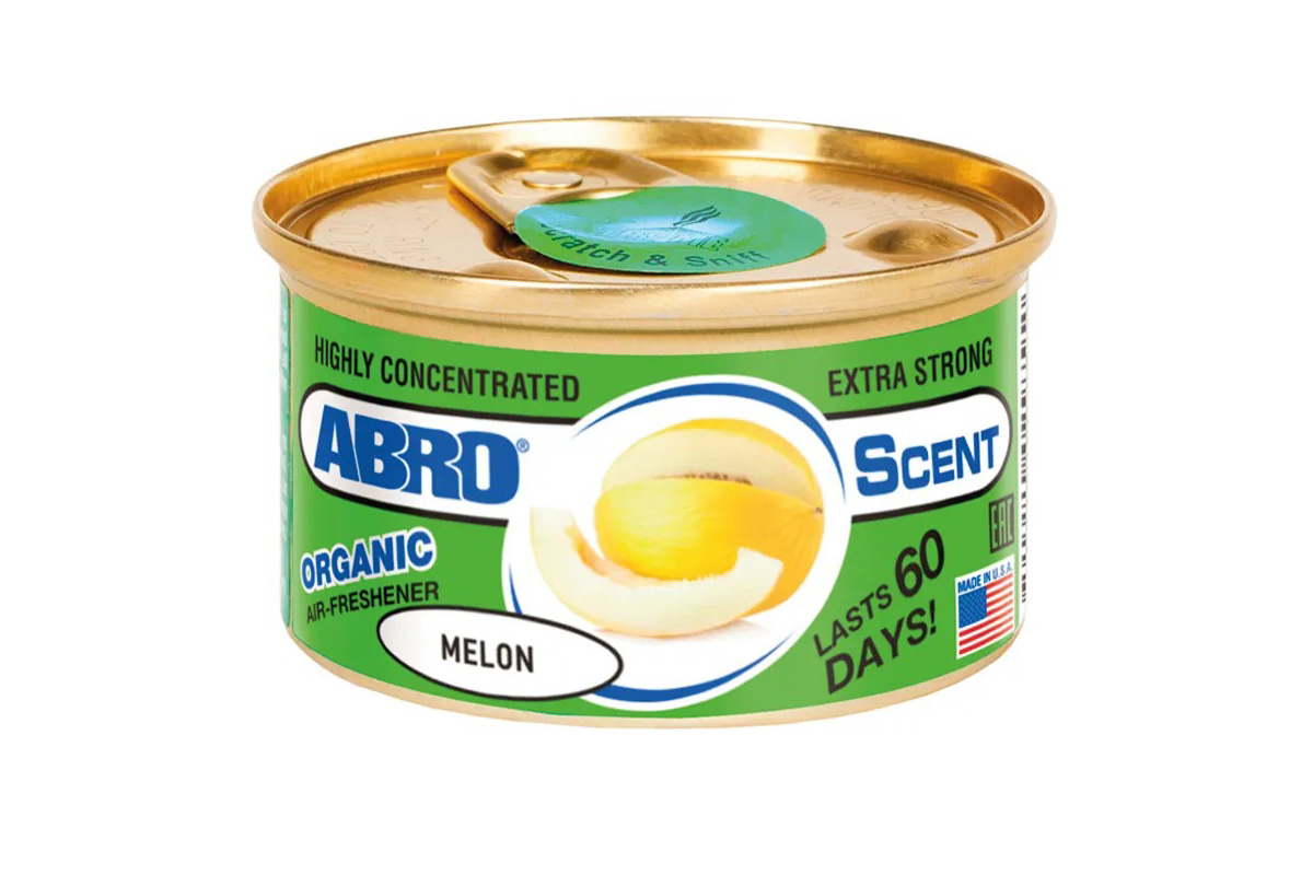 Ароматизатор "ABRO" Organic консерва Дыня (Melon)