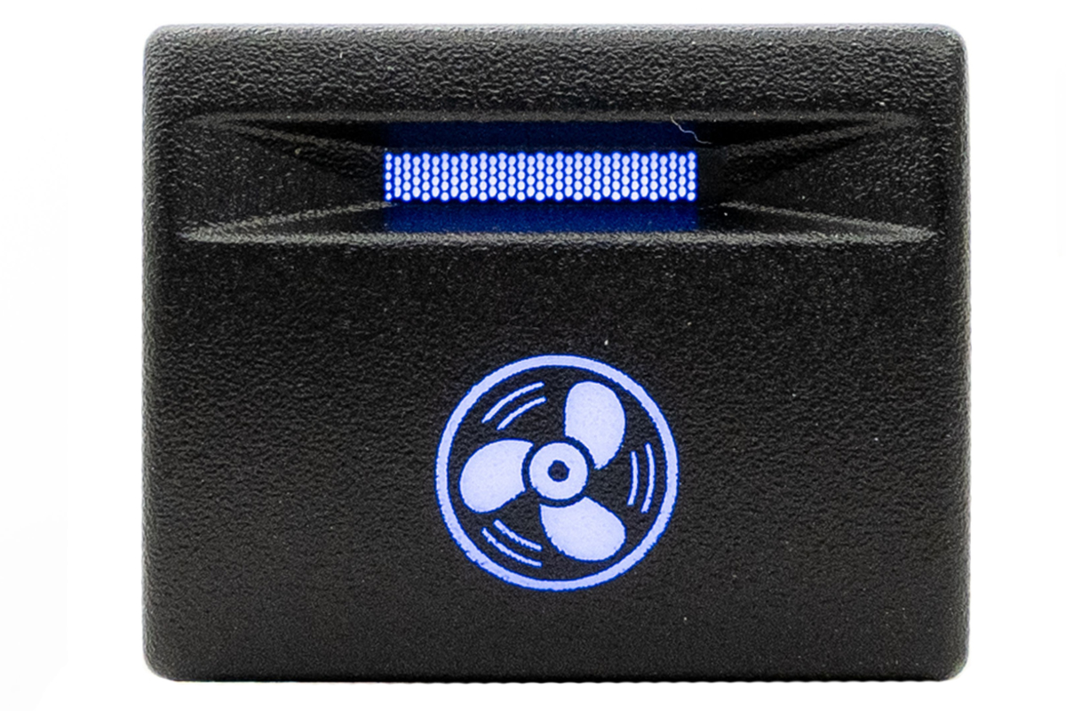 Кнопка пересвеченная вентилятор с индикацией для Лада Калина 2, Гранта, Гранта FL, Приора, Приора 2, Нива 4x4, Нива Legend