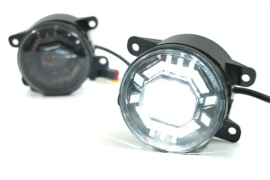 Линзованные LED противотуманные фары ПТФ с повторителем для Лада Гранта FL, Веста, XRAY, Ларгус FL, Нива 4х4, Нива Легенд