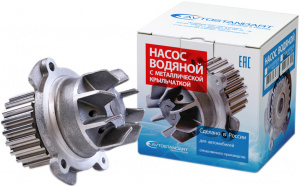 Помпа AVTOSTANDART с металлической крыльчаткой для ВАЗ 2114, Лада Калина, Калина 2, Приора, Приора 2, Гранта, Датсун mi-DO, on-DO с 16-ти клапанным двигателем Помпа AVTOSTANDART с металлической крыльчаткой для ВАЗ 2114, Лада Калина, Калина 2, Приора, Приора 2, Гранта, Датсун mi-DO, on-DO с 16-ти клапанным двигателем