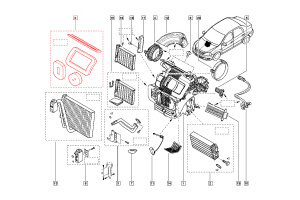 Комплект уплотнителей Renault S.A.S отопителя салона для Лада Ларгус