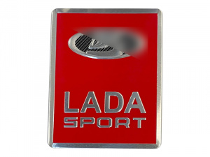 Орнамент шильдик LADA Sport металлический, красный