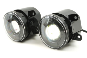 Противотуманные LED фары светодиодные ПТФ с линзой для Лада Гранта FL, Веста, XRAY, Ларгус FL, Нива 4х4, Нива Legend