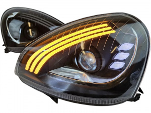 Фары в стиле Mercedes с Bi LED линзой для Лада Приора
