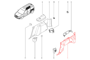 Обивка Renault S.A.S арки и боковины левая для Лада Ларгус